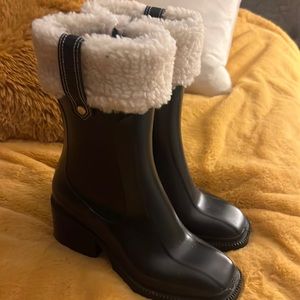 INC black rain boots
